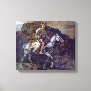 Rembrandt Harmenszoon van Rijn - De Poolse Rider Canvas Afdruk