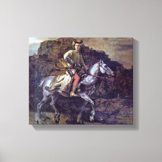 Rembrandt Harmenszoon van Rijn - De Poolse Rider Canvas Afdruk (Voorkant)