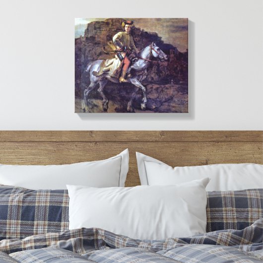 Rembrandt Harmenszoon van Rijn - De Poolse Rider Canvas Afdruk (Insitu (Slaapkamer))