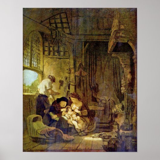 Rembrandt Harmenszoon van Rijn - Heilige Familie Poster (Voorkant)