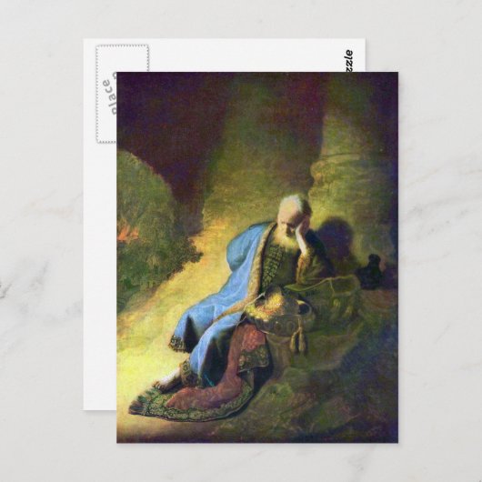 Rembrandt Harmenszoon van Rijn - Jeremiah rouwing Briefkaart (Voorkant / Achterkant)