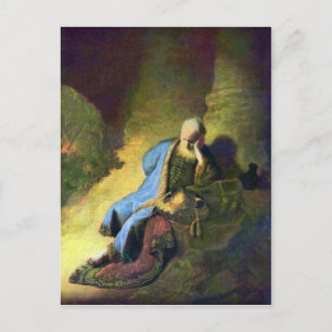 Rembrandt Harmenszoon van Rijn - Jeremiah rouwing Briefkaart