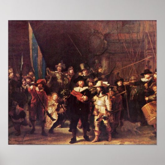 Rembrandt Harmenszoon van Rijn - The Night Watch Poster (Voorkant)