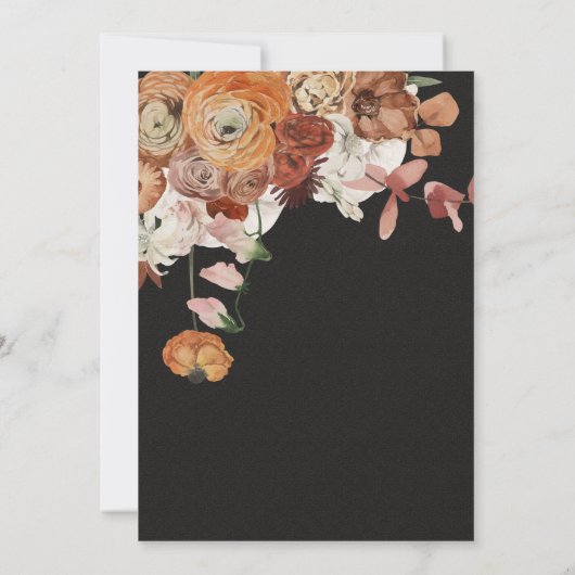 Rembrandt Herfst Bloemen Donker & Moody Bruiloft Kaart (Achterkant)