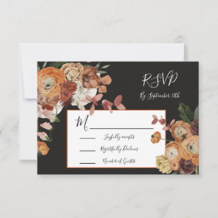 Rembrandt Herfst Bloemen Huwelijksreactie RSVP Kaartje
