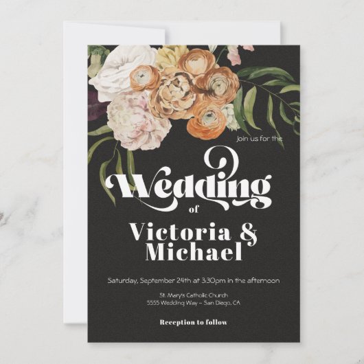 Rembrandt Herfst Herfst Bloemen Donker & Moody Bru Kaart (Voorkant)