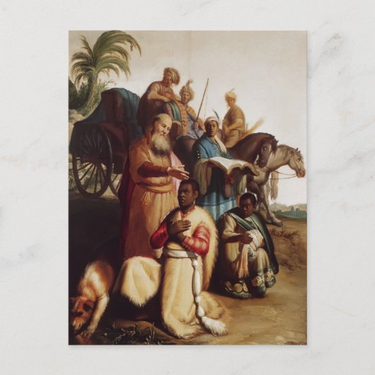Rembrandt - het aptisme van het Eunuch Briefkaart (Voorkant)