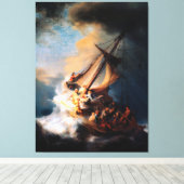 Rembrandt - het Storm van het Zee van Galilea Canvas Afdruk (Insitu (Houten vloer))