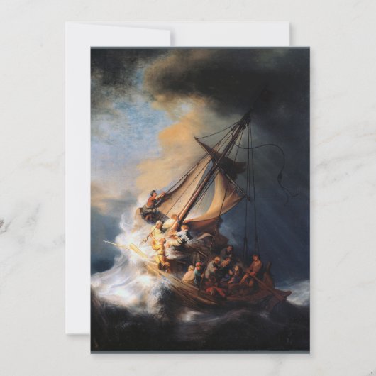 Rembrandt - het Storm van het Zee van Galilea Feestdagenkaart (Voorkant)