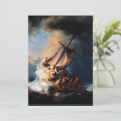 Rembrandt - het Storm van het Zee van Galilea Feestdagenkaart (Staand voorkant)