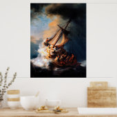 Rembrandt - het Storm van het Zee van Galilea Poster (Keuken)