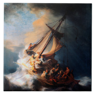 Rembrandt - het Storm van het Zee van Galilea Tegeltje