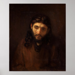 Rembrandt - hoofd van Christus Poster