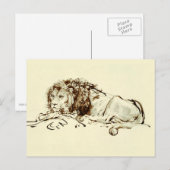  Rembrandt Ink Schets / Tekening van een leeuw Briefkaart (Voorkant / Achterkant)