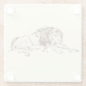  Rembrandt Ink Schets / Tekening van een leeuw Glazen Onderzetter (Achterkant)