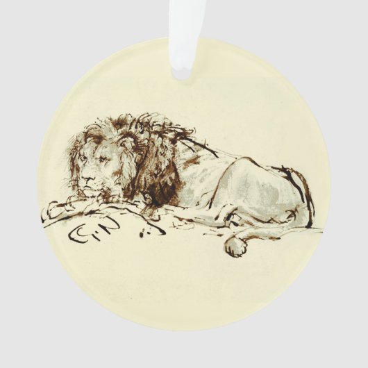  Rembrandt Ink Schets / Tekening van een leeuw Ornament (voorkant)