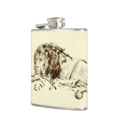 Rembrandt Ink Schets van een Lion Heupfles (Links)