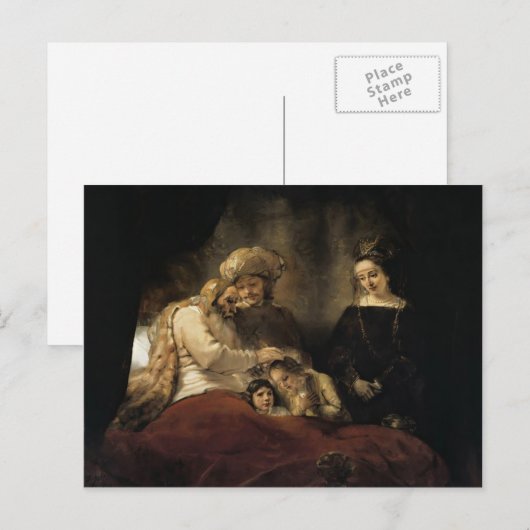 Rembrandt: Jacob Blessing the Children of Joseph Briefkaart (Voorkant / Achterkant)
