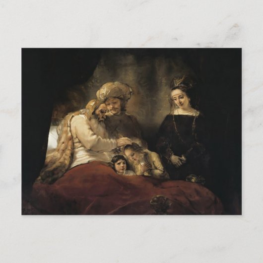 Rembrandt: Jacob Blessing the Children of Joseph Briefkaart (Voorkant)