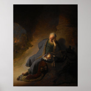 Rembrandt - Jeremia treurt om de verwoesting van J Poster