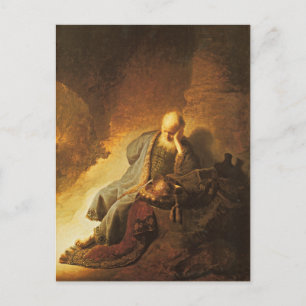 Rembrandt - Jeremiah Lamenting Destruction... Briefkaart