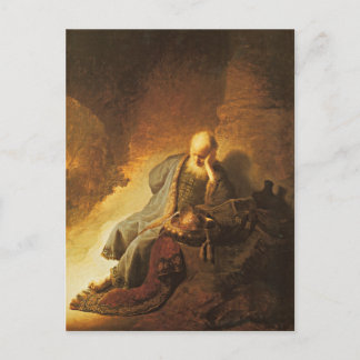 Rembrandt - Jeremiah Lamenting Destruction... Briefkaart