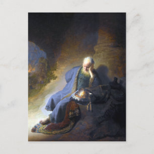 Rembrandt Jeremiah Lamenting over de vernietiging Briefkaart