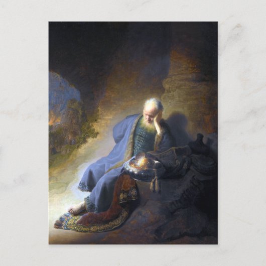 Rembrandt Jeremiah Lamenting over de vernietiging Briefkaart (Voorkant)