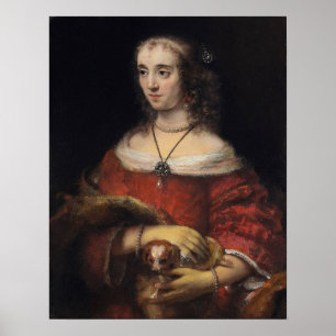 Rembrandt - Lady with Lapdog Poster