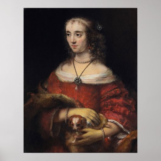 Rembrandt - Lady with Lapdog Poster (Voorkant)