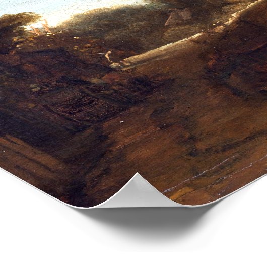 Rembrandt Landscape with a Stone Bridge Poster (Hoek)