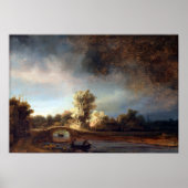 Rembrandt Landscape with a Stone Bridge Poster (Voorkant)