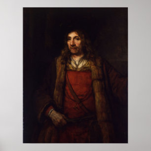 Rembrandt - Man in met ur gelijnde munt Poster