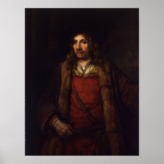 Rembrandt - Man in met ur gelijnde munt Poster (Voorkant)