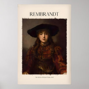 Rembrandt Meisje Lijst641 Portret Kunstprint Poster