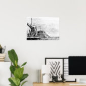 Rembrandt Mill Etching Poster (Thuiskantoor)