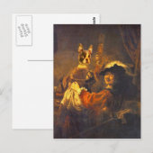 Rembrandt mit Bosti auf dem Schoß Briefkaart (Voorkant / Achterkant)