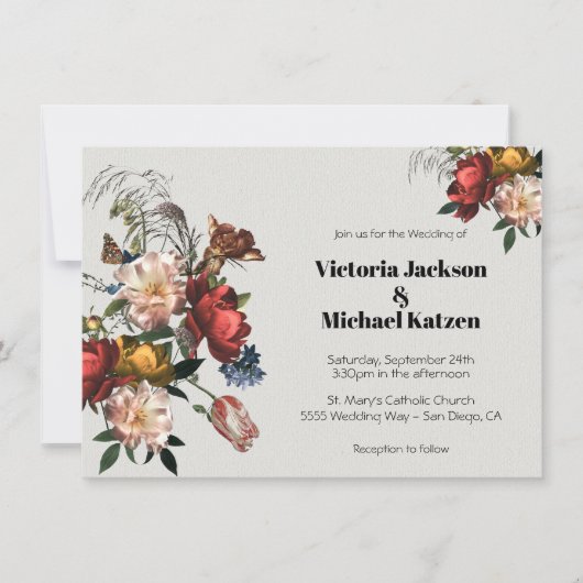 Rembrandt Modern Bloemendonk & Sfeervolle Trouwdag Kaart (Voorkant)