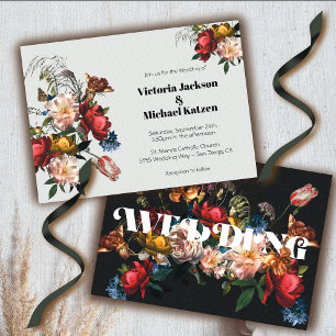 Rembrandt Modern Floral Dark & Moody Wedding Kaart