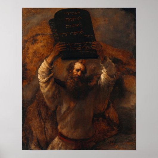 Rembrandt - Mozes met tien geboden Poster (Voorkant)