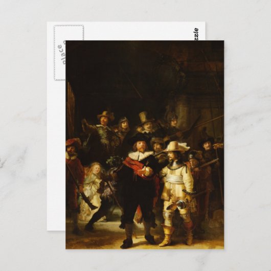 Rembrandt Nightwatch Night Watch Baroque schilderi Briefkaart (Voorkant / Achterkant)