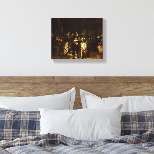 Rembrandt Nightwatch Night Watch Baroque schilderi Canvas Afdruk (Insitu (Slaapkamer))