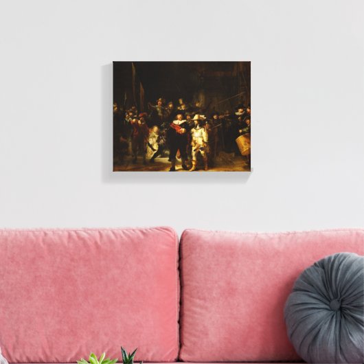 Rembrandt Nightwatch Night Watch Baroque schilderi Canvas Afdruk (Insitu (Woonkamer))