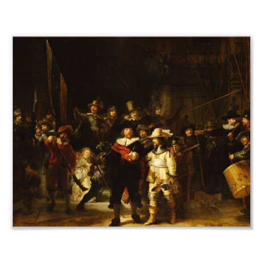 Rembrandt Nightwatch Night Watch Baroque schilderi Foto Afdruk (Voorkant)
