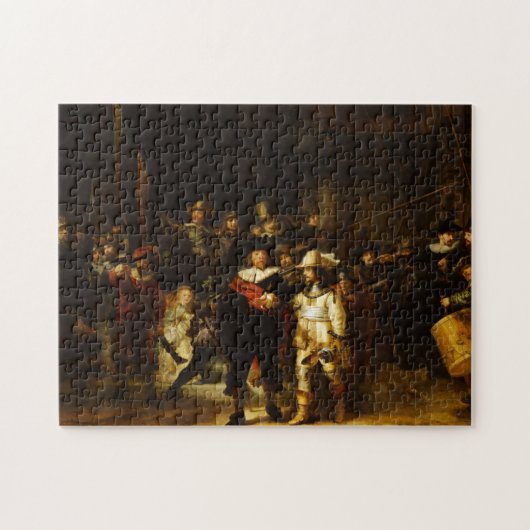 Rembrandt Nightwatch Night Watch Baroque schilderi Legpuzzel (Horizontaal)