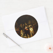 Rembrandt Nightwatch Night Watch Baroque schilderi Ronde Sticker (Envelop)