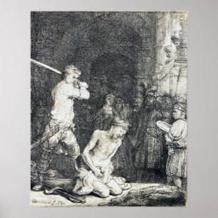 Rembrandt - Onthoofding van Johannes de Doper 1640 Poster