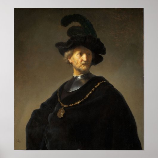 Rembrandt - oud Man met gouden ketting Poster (Voorkant)
