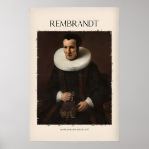 Rembrandt Oude Dame met Boek637 Portretprint Poster