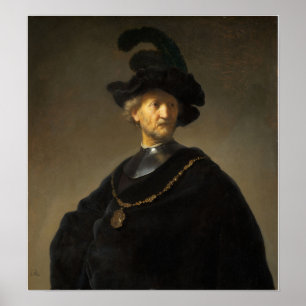 Rembrandt - Oude man met gouden ketting Poster